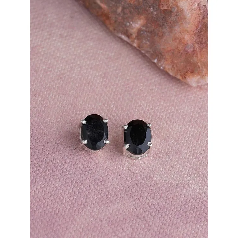 YS Gems Sterling Silver Black Onyx Oval Stud Earring - 0.31 x 0.31 sold by Zulily product image thumbnail 4