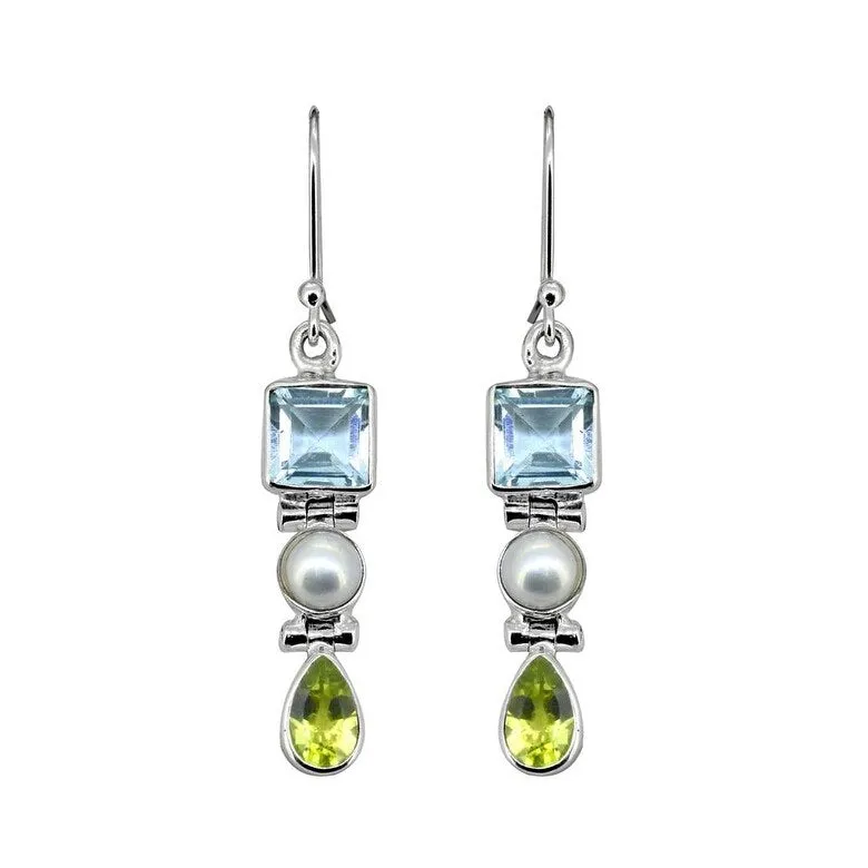 YS Gems Sterling Silver Blue Topaz Dangle Earrings - 0.31 x 1.89 sold by Zulily
