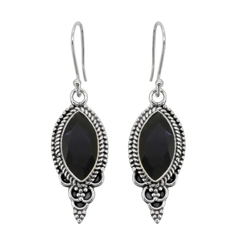 YS Gems Sterling Silver Black Onyx Oxidized Drop Earrings - 0.39 x 1.42 sold by Zulily