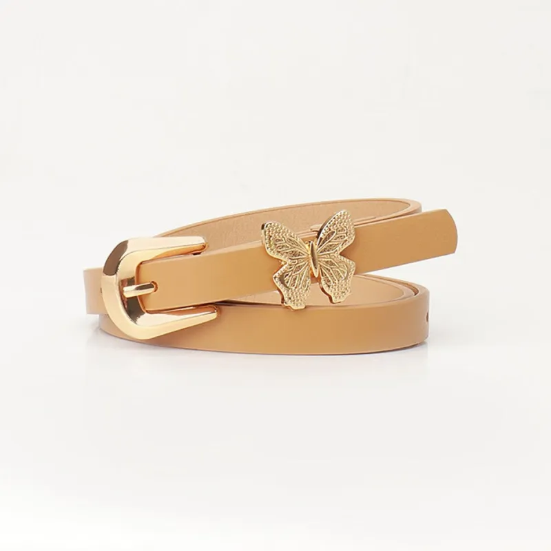 Khaki Butterfly Alloy PU Leather Belt sold by Zulily