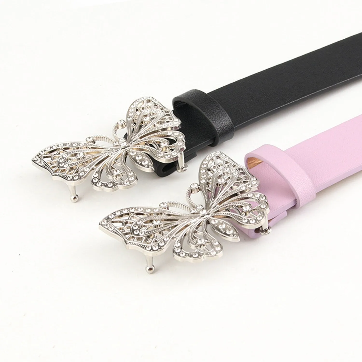 Light Pink Butterfly PU Leather Belt sold by Zulily product image thumbnail 4