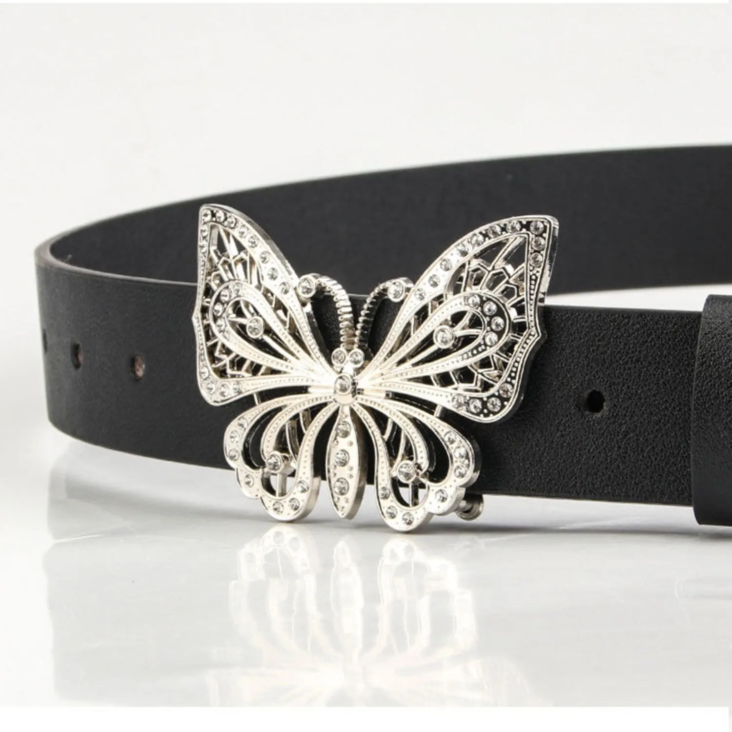 Black Butterfly PU Leather Belt sold by Zulily product image thumbnail 2