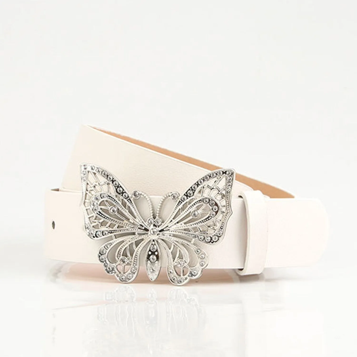 White Butterfly PU Leather Belt sold by Zulily product image thumbnail 2