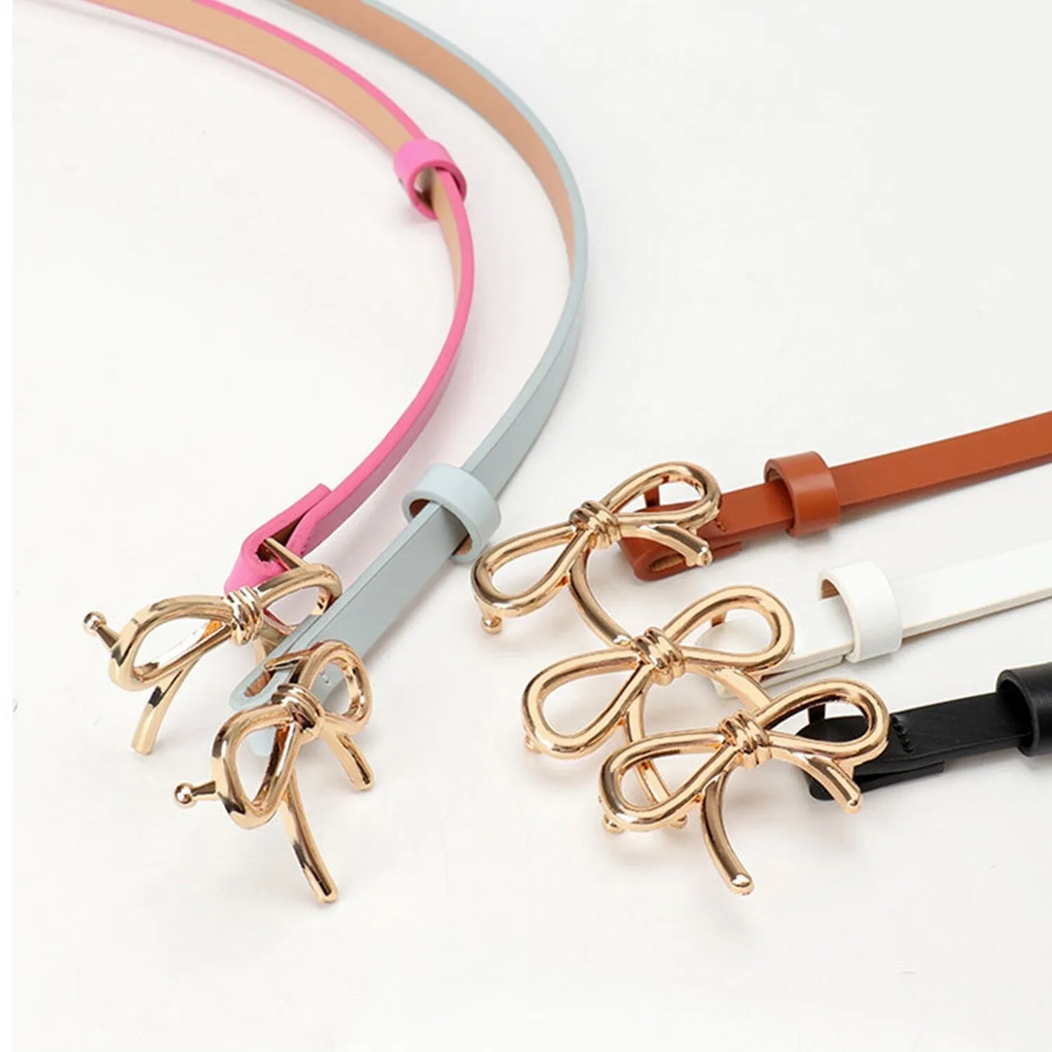 White Bow PU Leather Belt sold by Zulily product image thumbnail 2