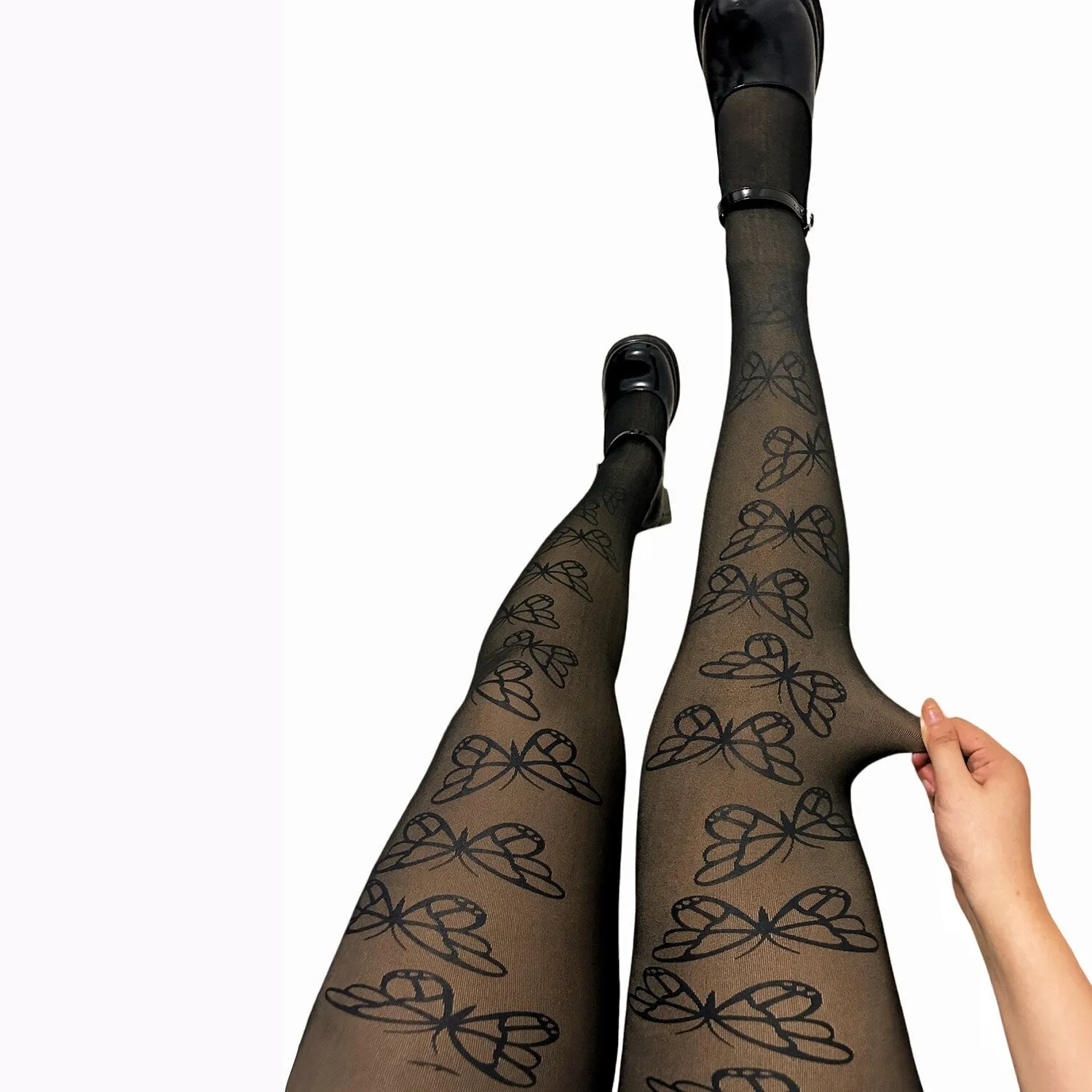 Black Butterfly Thickened Pantyhose sold by Zulily product image thumbnail 5