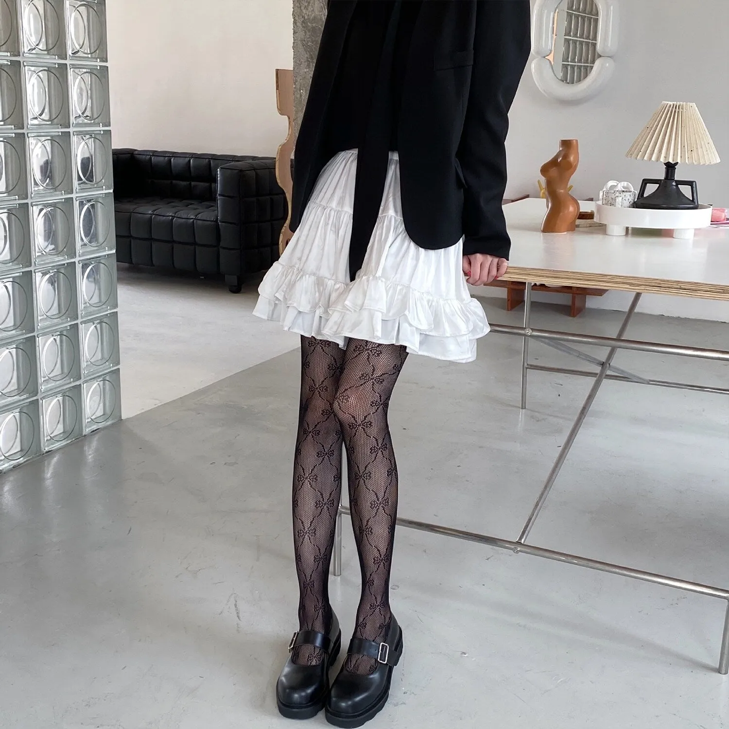 Black Bow Mesh Pantyhose sold by Zulily product image thumbnail 4