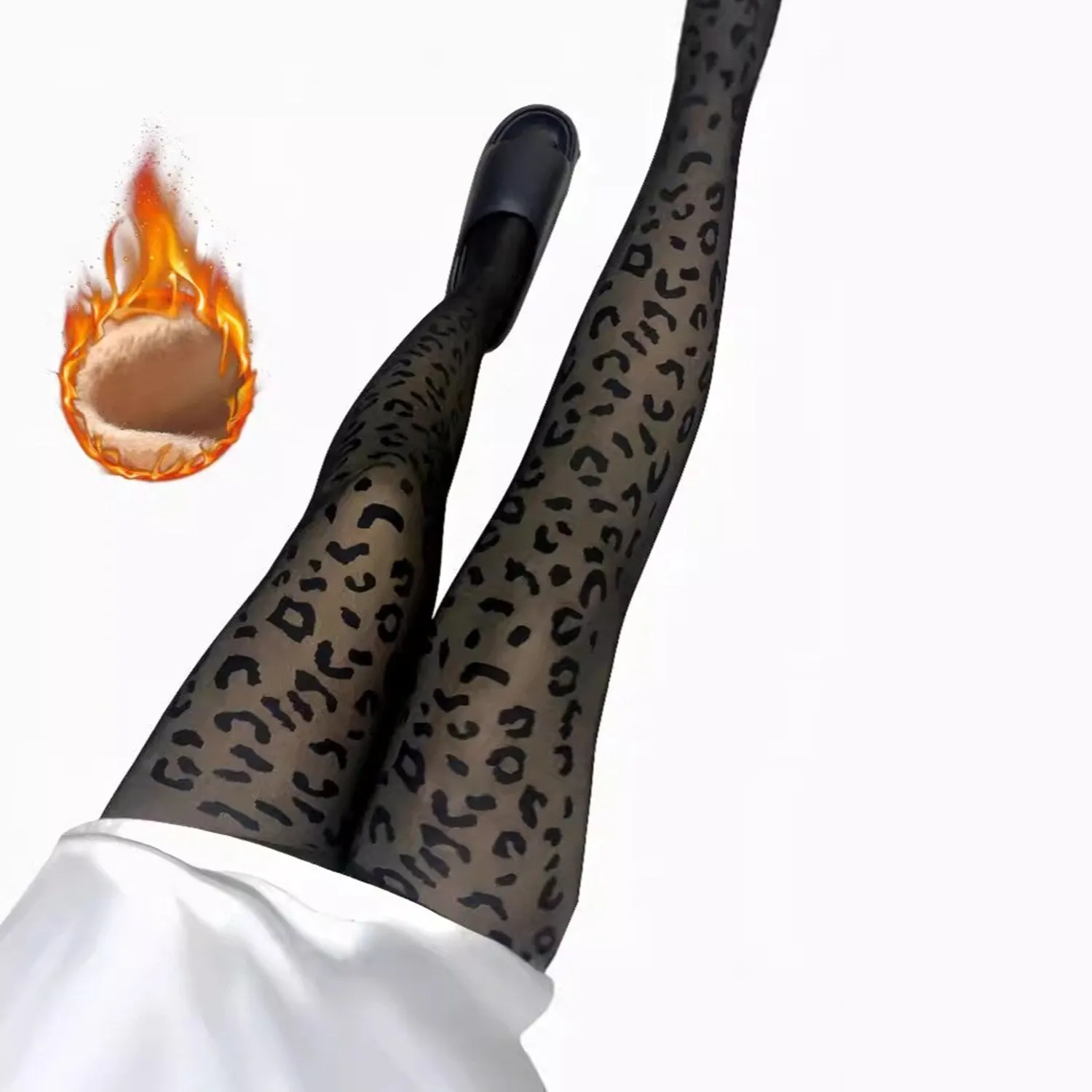 Black Leopard Thickened Pantyhose sold by Zulily product image thumbnail 4