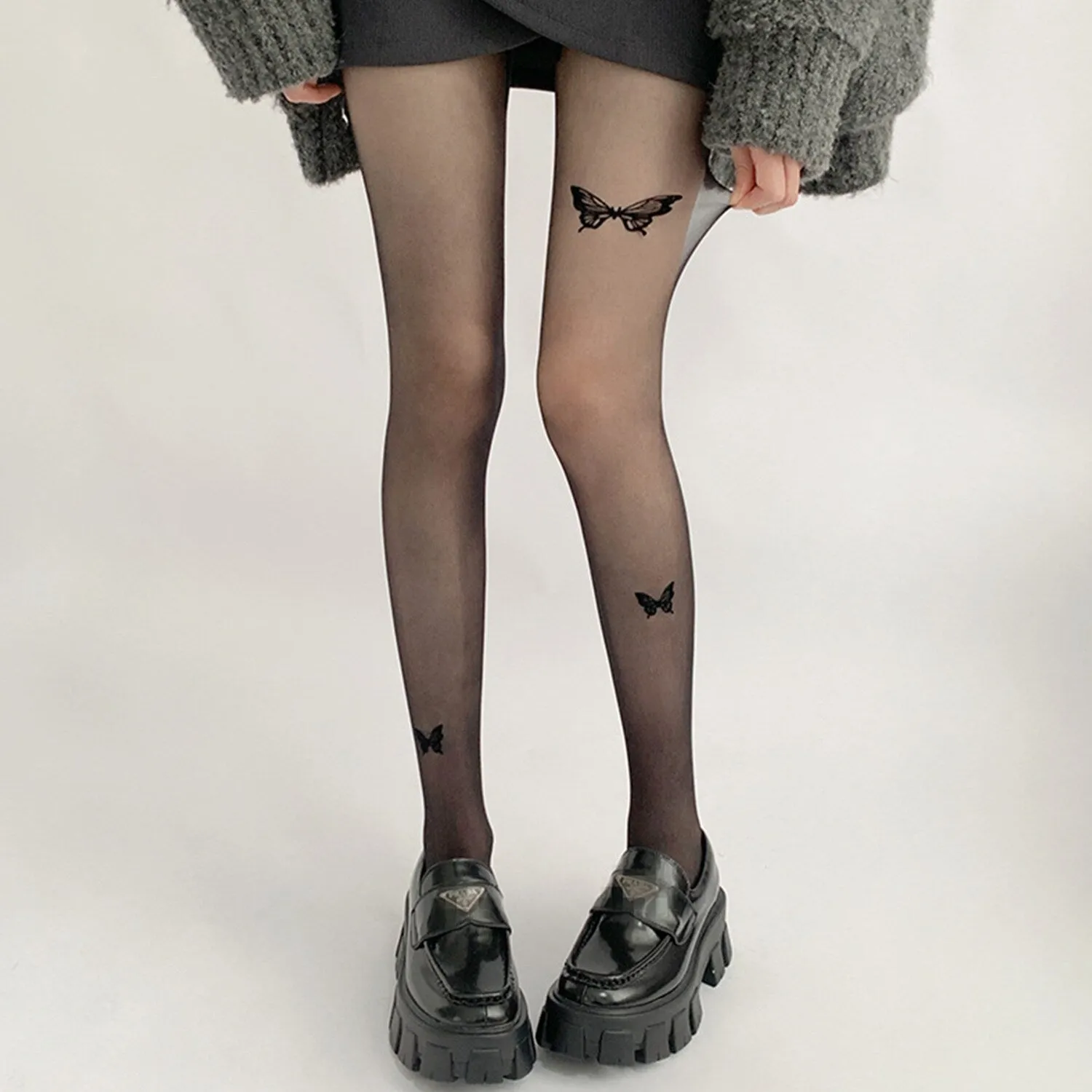 Black Three Butterflies Pantyhose sold by Zulily product image thumbnail 3