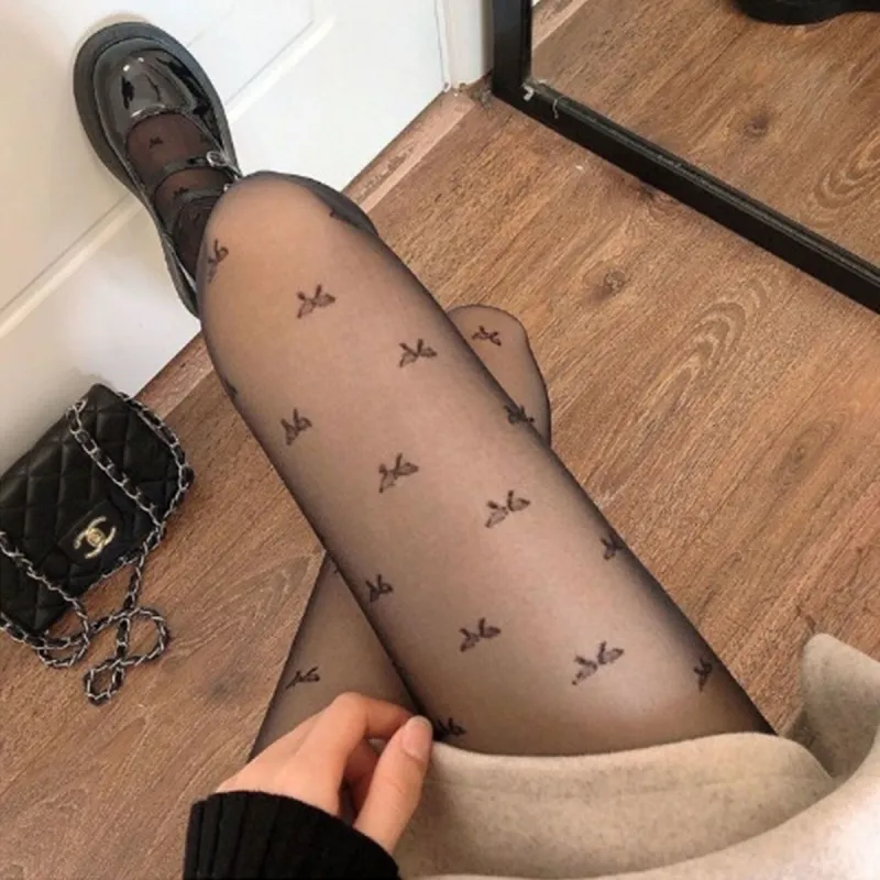 Black Bow Pantyhose sold by Zulily