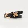 Black Butterfly Alloy PU Leather Belt sold by Zulily