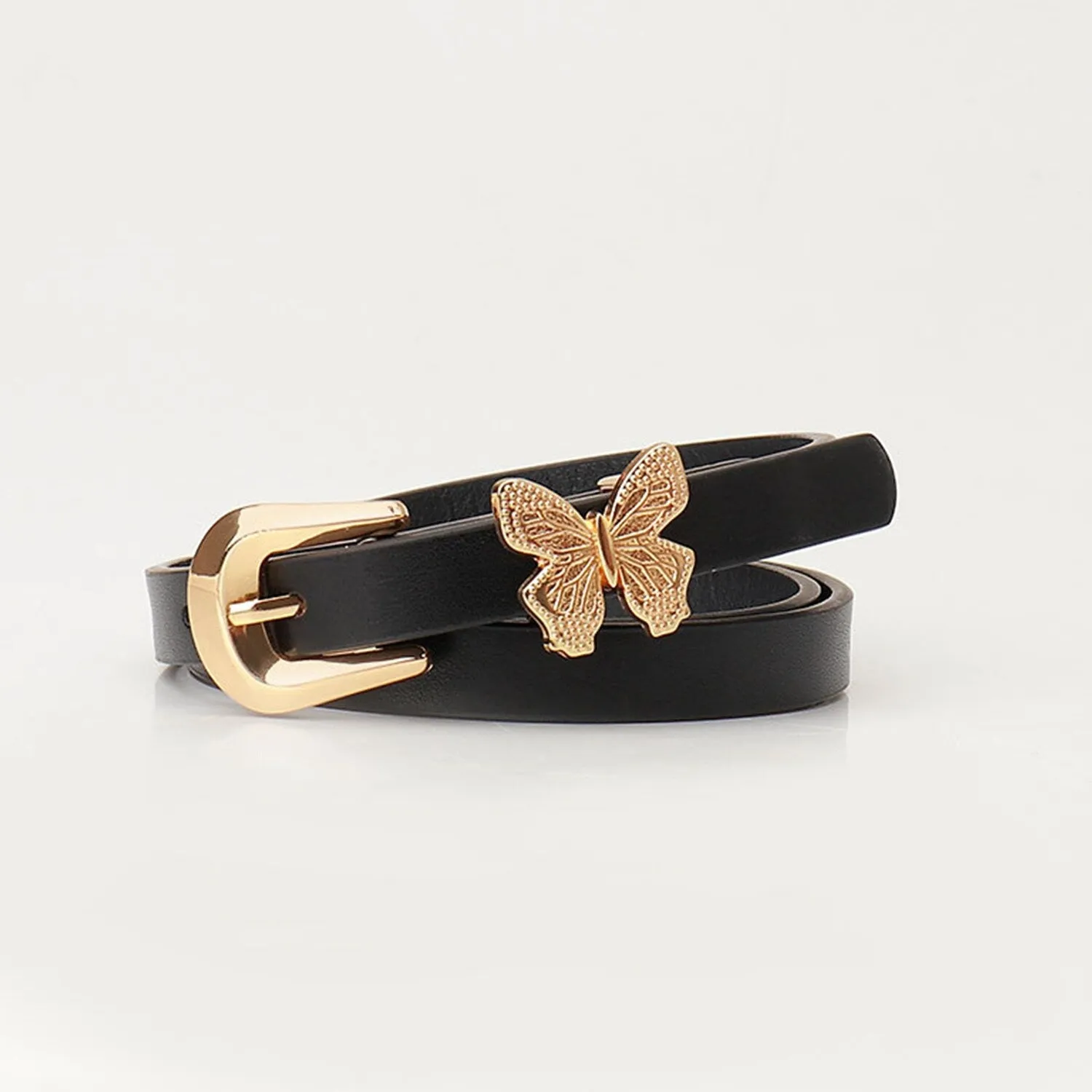 Black Butterfly Alloy PU Leather Belt sold by Zulily product image thumbnail 4