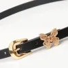 Black Butterfly Alloy PU Leather Belt sold by Zulily