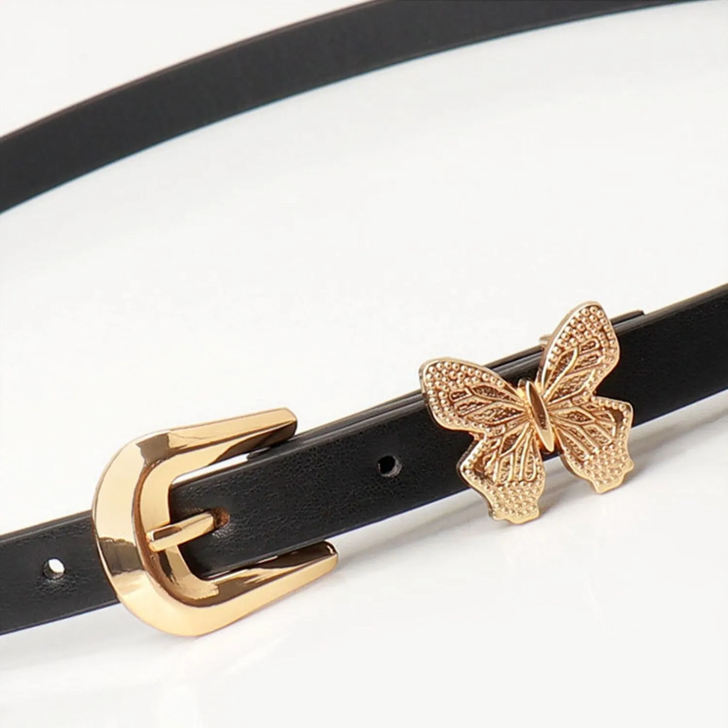 Black Butterfly Alloy PU Leather Belt sold by Zulily product image thumbnail 2