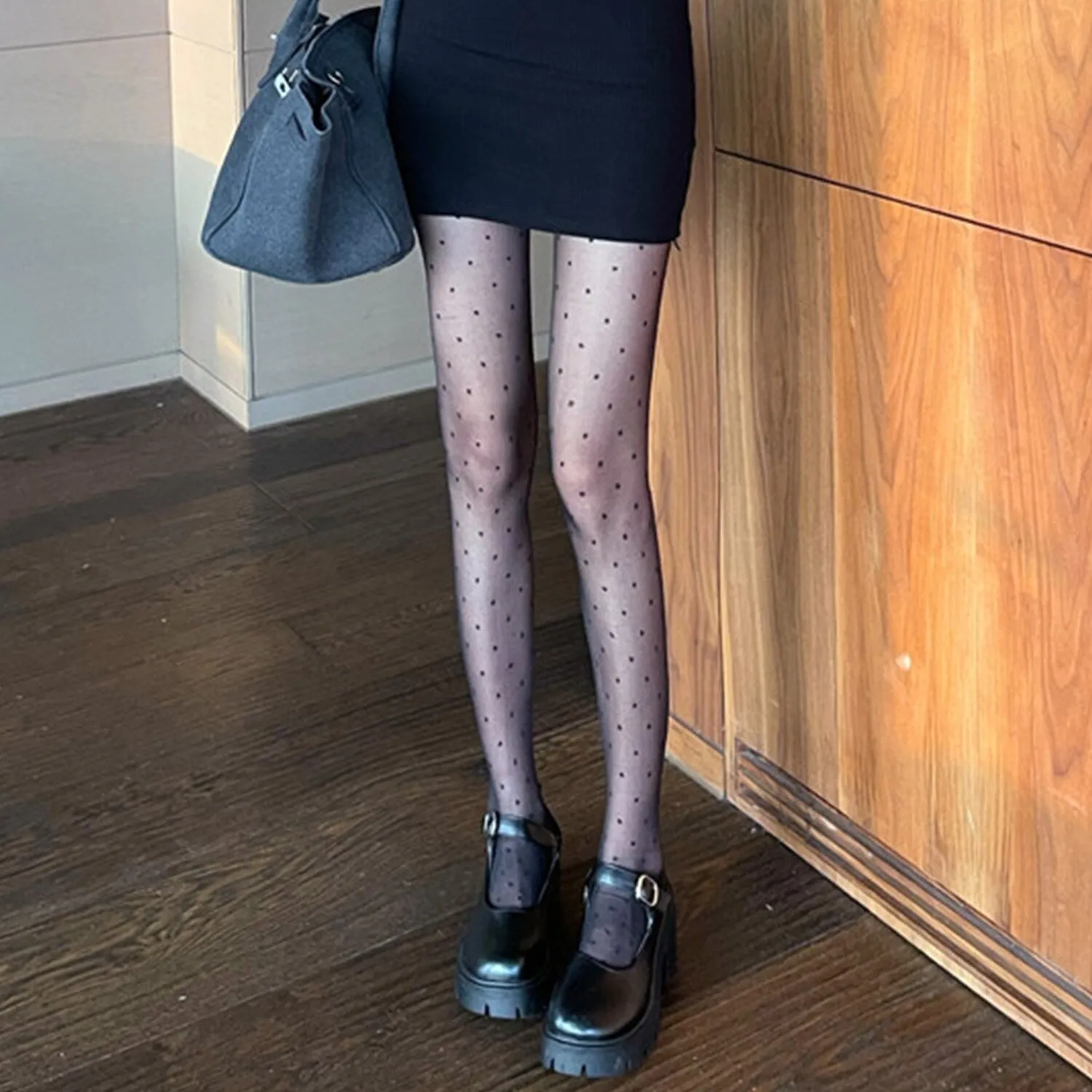 Black Polka Dot Pantyhose sold by Zulily product image thumbnail 3