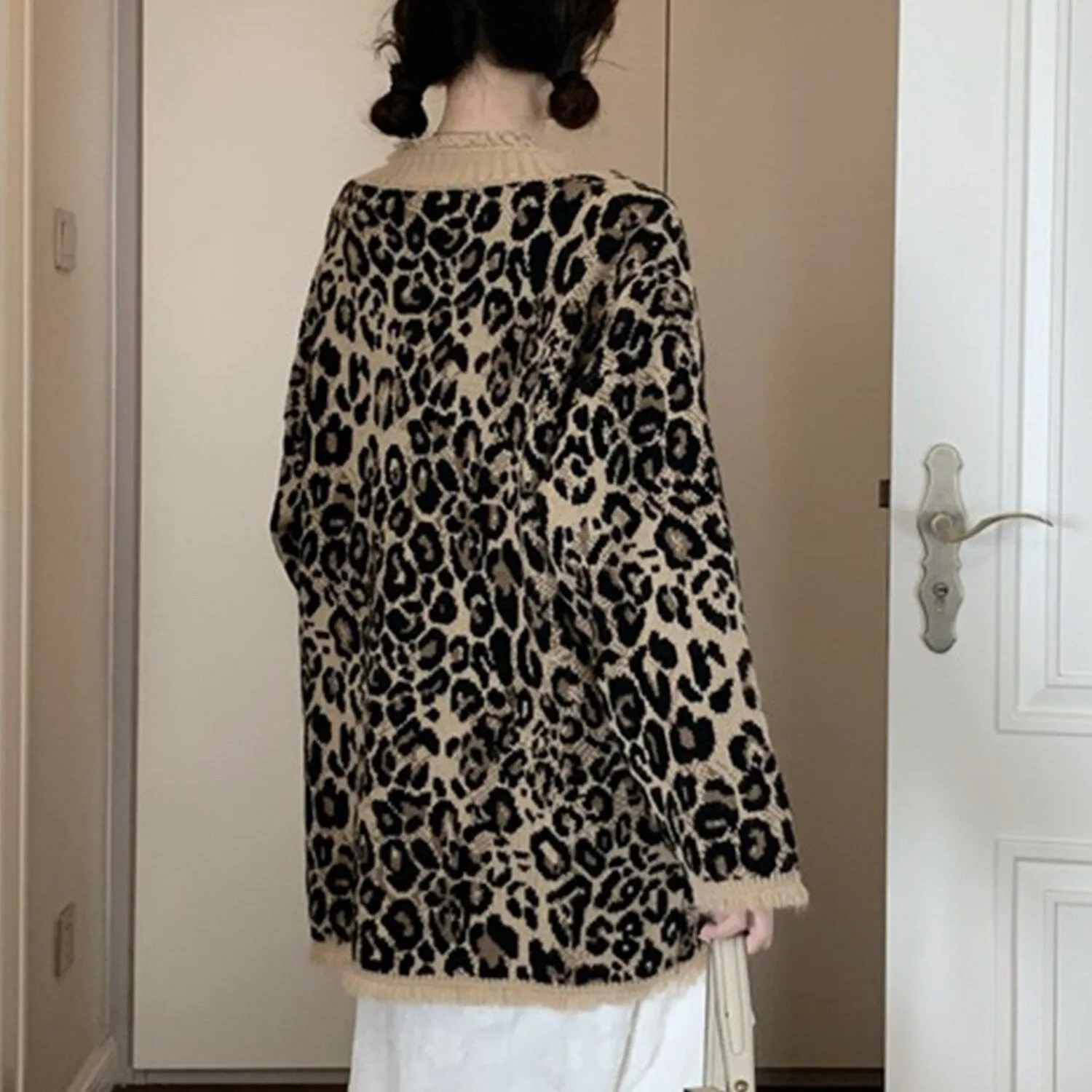 Brown Leopard Button Front Cardigan sold by Zulily product image thumbnail 5