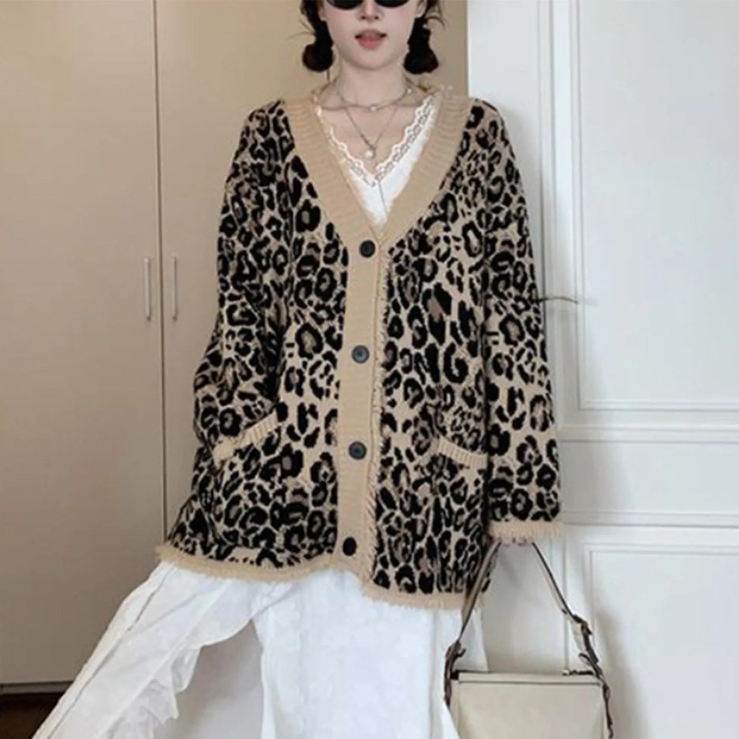 Brown Leopard Button Front Cardigan sold by Zulily product image thumbnail 2