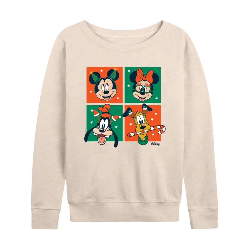 Women's Disney Mickey And Friends Holiday Grid Light Weight Pullover sold by Zulily