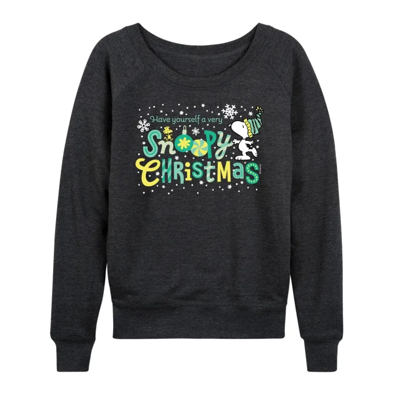 Women's Peanuts A Very Snoopy Christmas Light Weight Pullover sold by Zulily