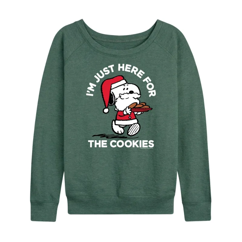 Women's Peanuts Snoopy I'm Just Here For The Cookies Light Weight Pullover sold by Zulily
