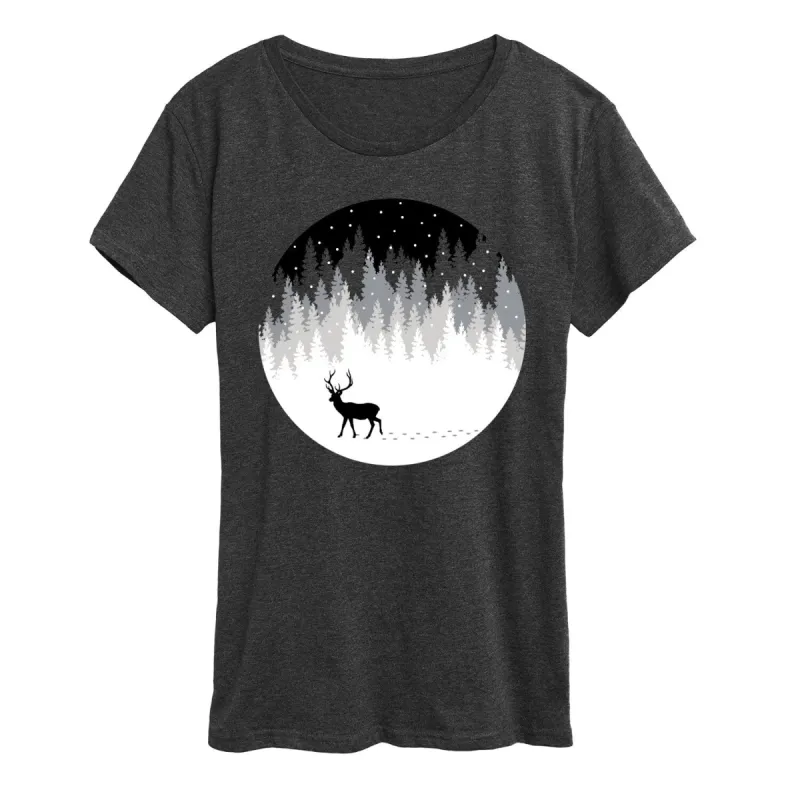 Women's Deer Winter Forest Short Sleeve Tee sold by Zulily