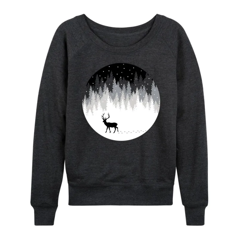 Women's Deer Winter Forest Light Weight Pullover sold by Zulily