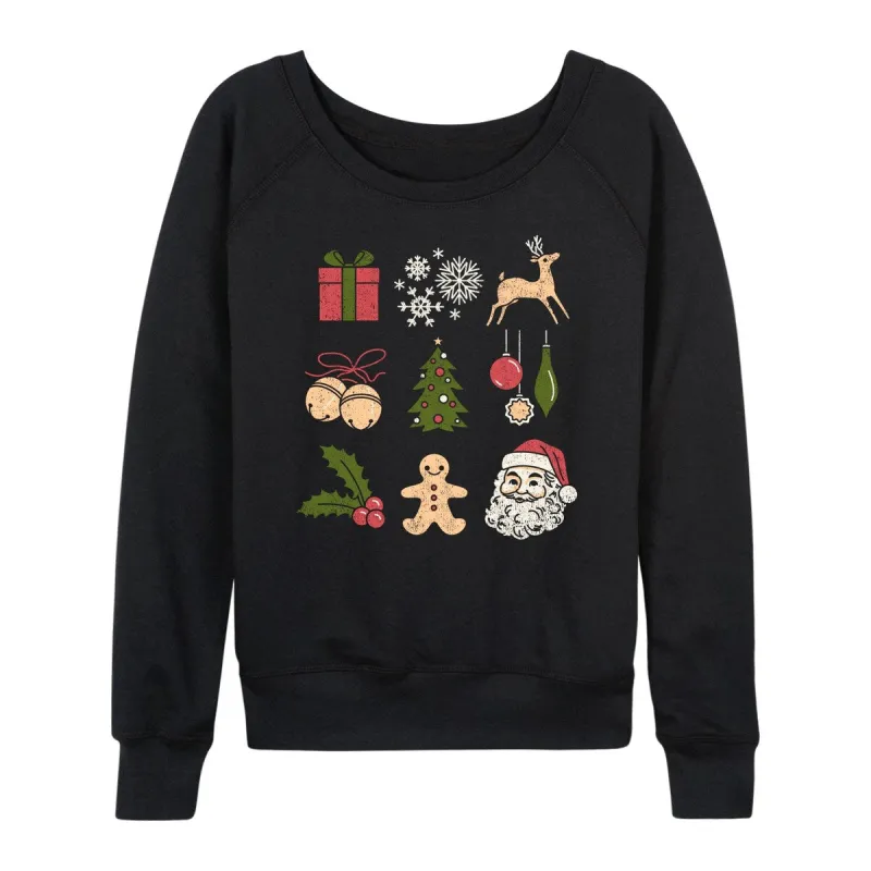Women's Christmas Icon Grid Light Weight Pullover sold by Zulily