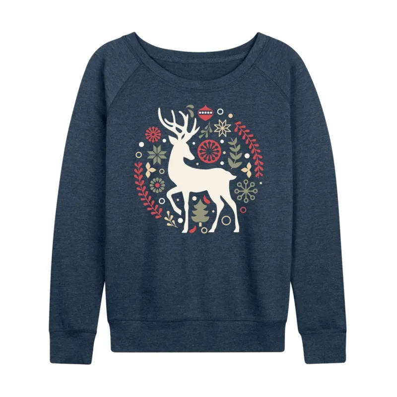 Women's Scandinavian Christmas Deer Light Weight Pullover sold by Zulily