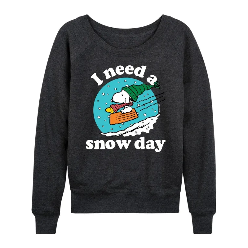 Women's Peanuts Snoopy Woodstock Sledding Light Weight Pullover sold by Zulily