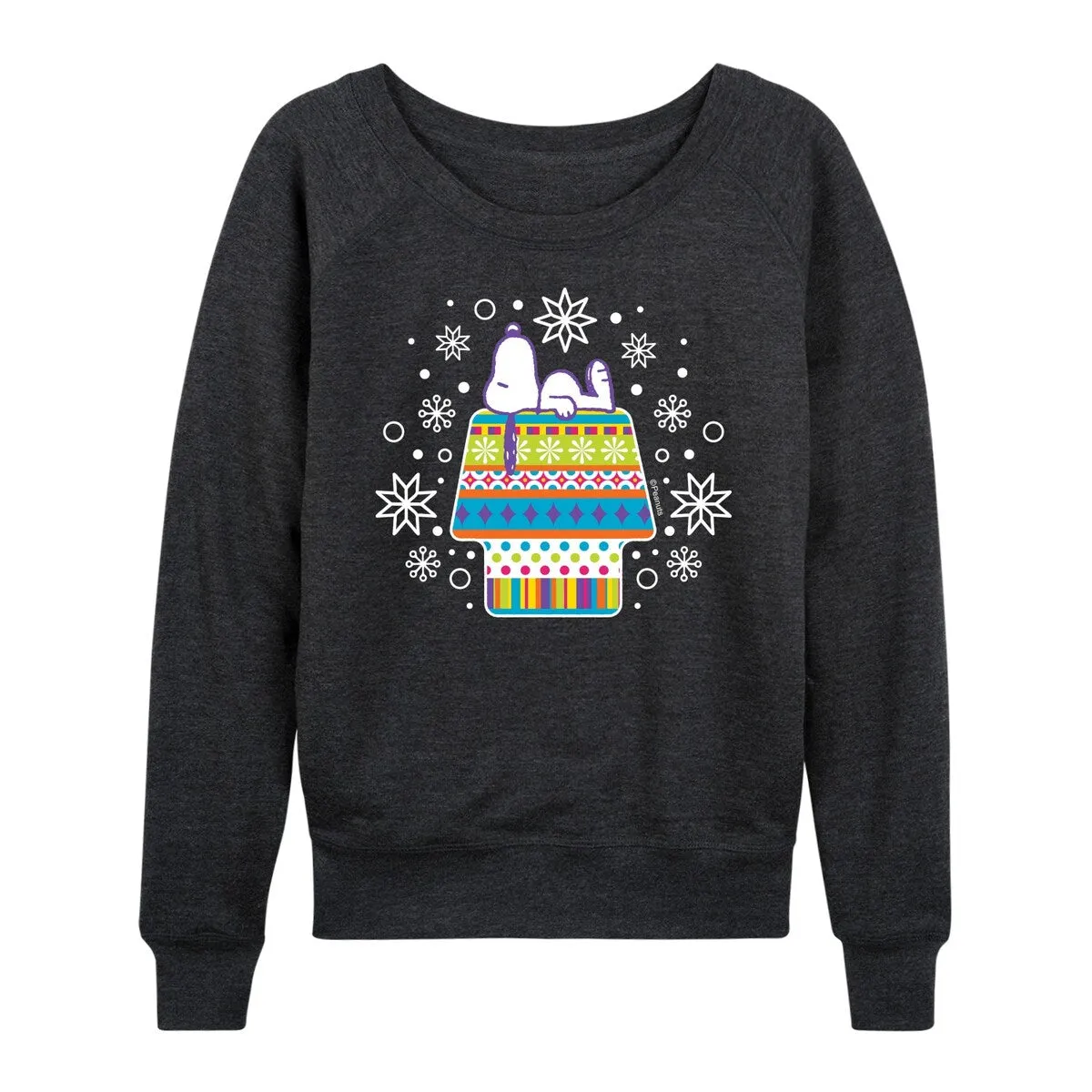Women's Peanuts Snoopy Scandinavian House Light Weight Pullover sold by Zulily