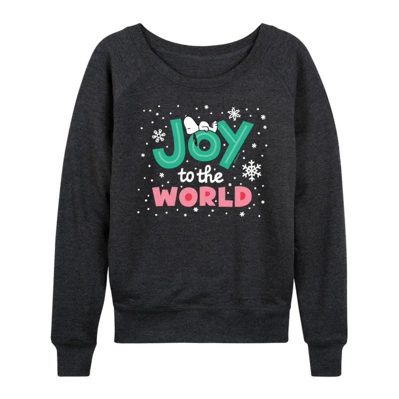 Women's Peanuts Snoopy Joy To The World Light Weight Pullover sold by Zulily