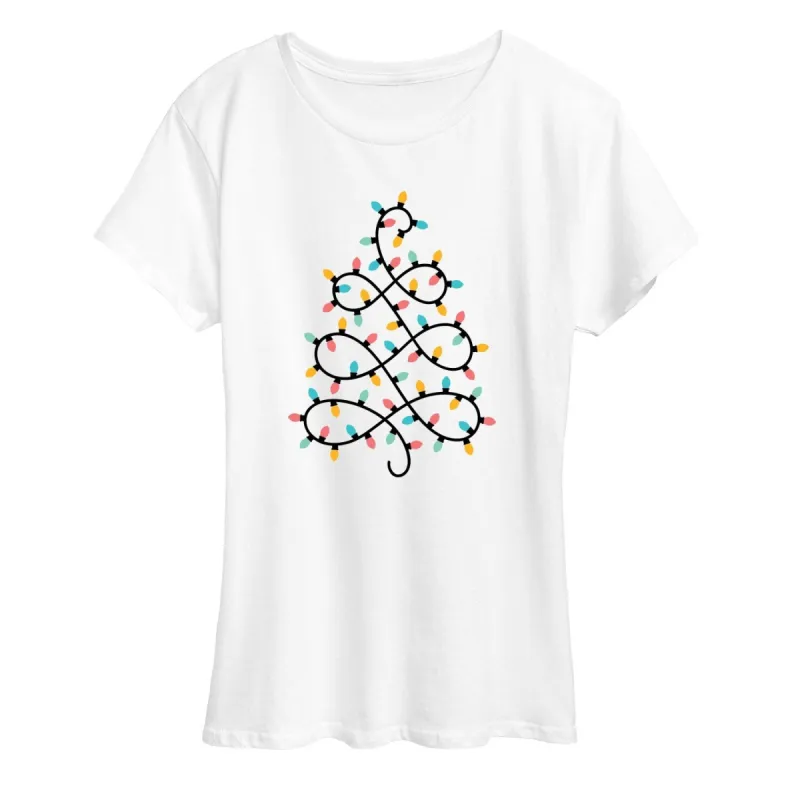 Women's Christmas Tree Made Of Lights Short Sleeve Tee sold by Zulily