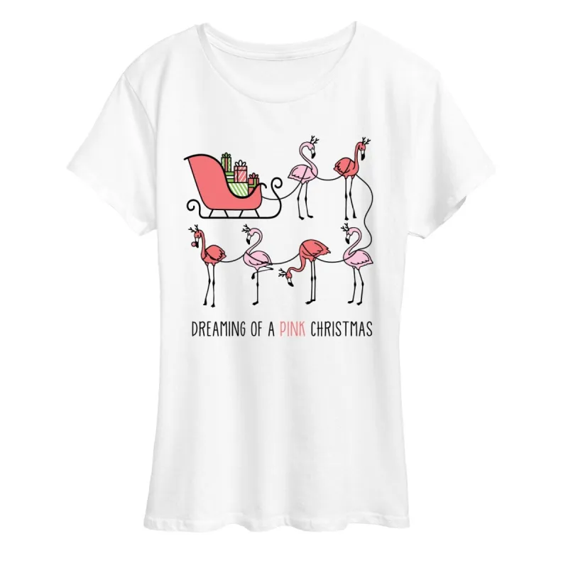 Women's Pink Christmas Short Sleeve Tee sold by Zulily