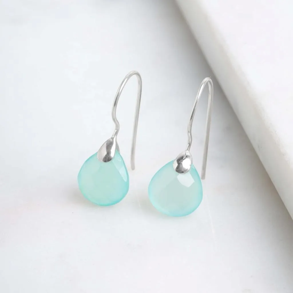 YS Gems Aqua Chalcdony Sterling Silver Dangling Earring sold by Zulily product image thumbnail 2