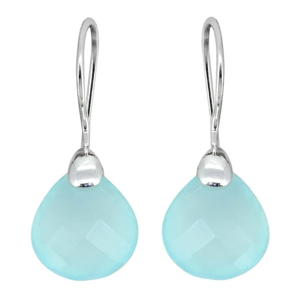 YS Gems Aqua Chalcdony Sterling Silver Dangling Earring sold by Zulily
