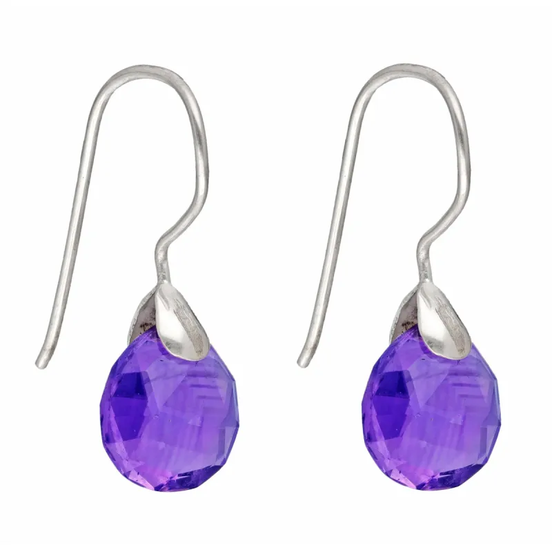 YS Gems Purple Amethyst Sterling Silver Teardrop Earring sold by Zulily