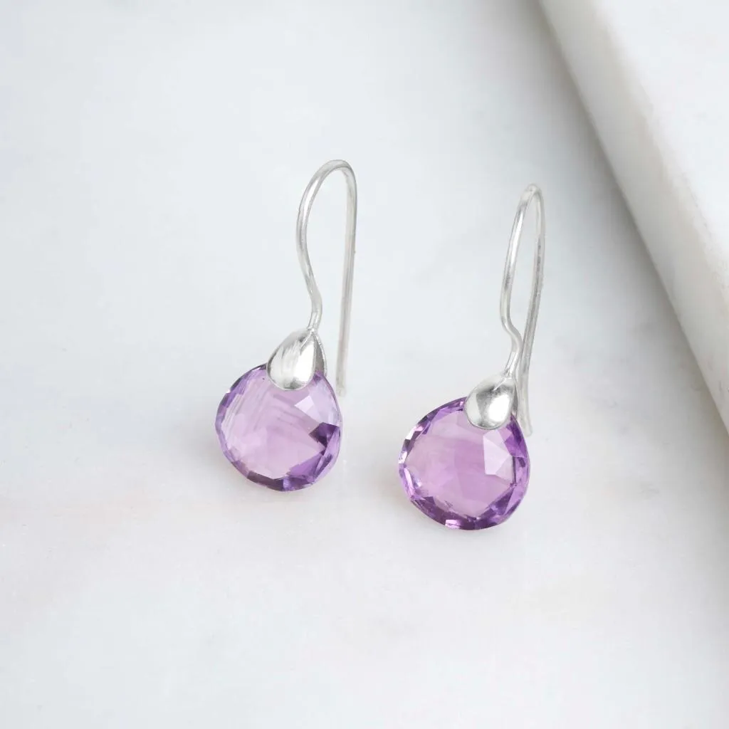 YS Gems Purple Amethyst Sterling Silver Teardrop Earring sold by Zulily product image thumbnail 2