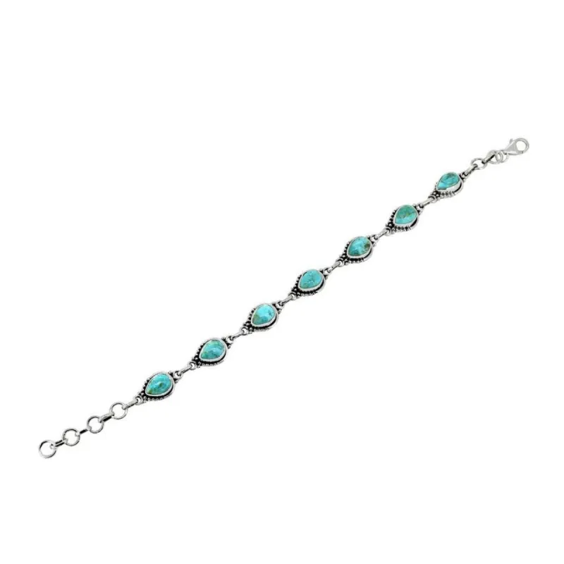 YS Gems Sterling Silver Blue Mohave Turquoise Link Chain Bracelet sold by Zulily