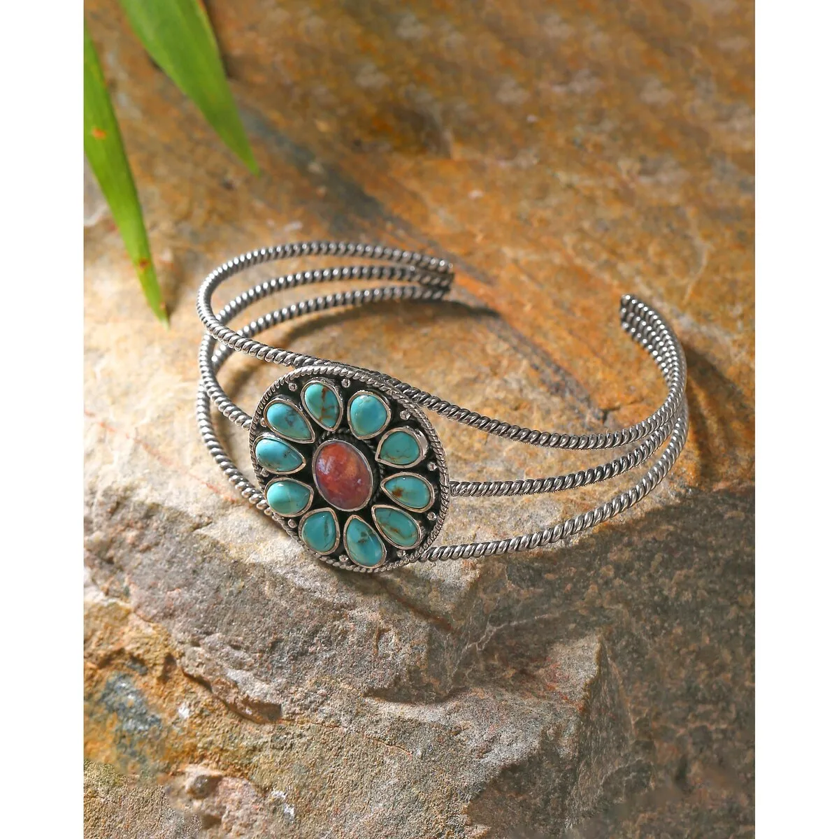 YS Gems Mohave Turuqoise Sterling Silver Cuff Bracelet sold by Zulily product image thumbnail 2