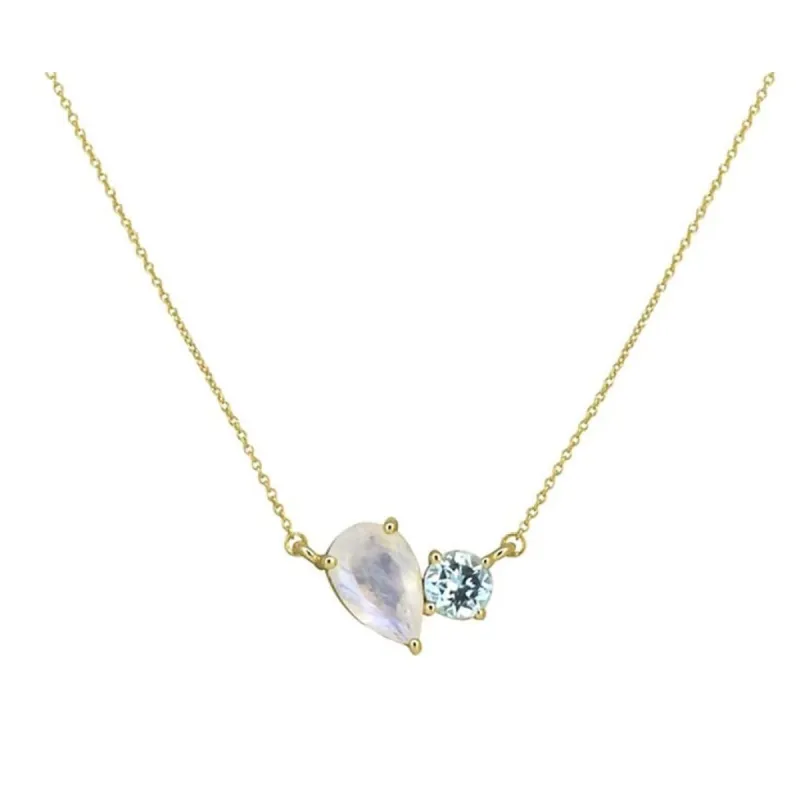 YS Gems Gold Plated Silver Rainbow Moonstone Gemstones Necklace sold by Zulily