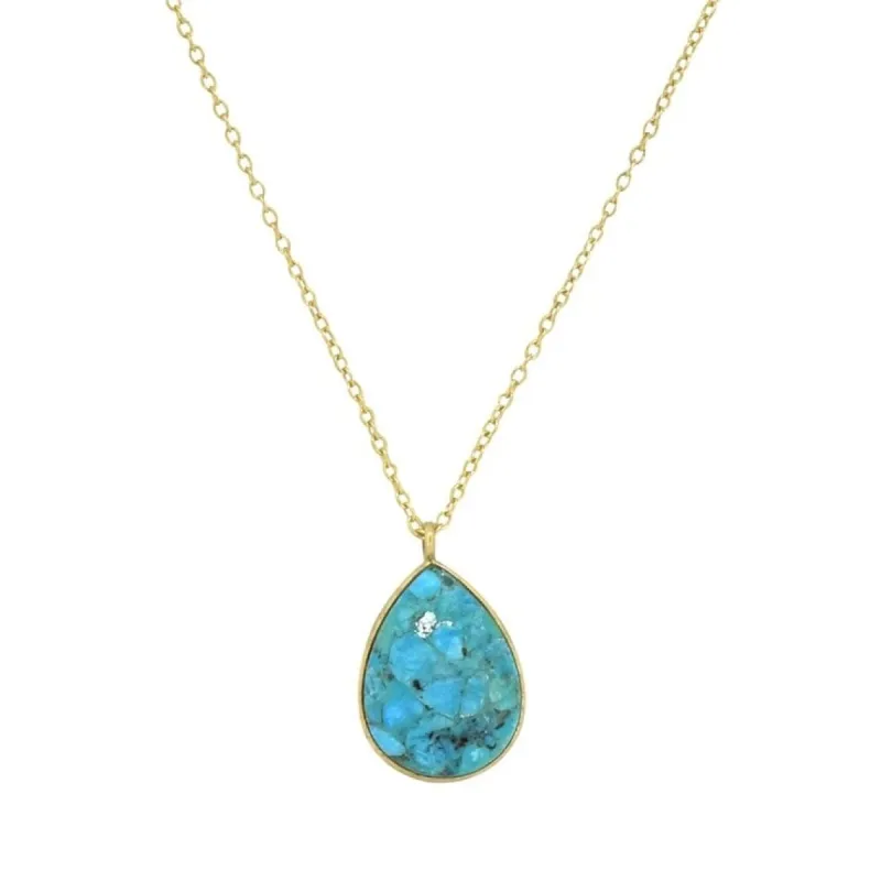 YS Gems Gold Plated Silver Blue Mohave Turquoise Gemstones Necklace sold by Zulily