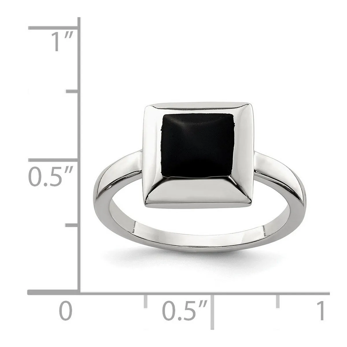 Curata 925 Sterling Silver Polished Simulated Onyx Ring sold by Zulily product image thumbnail 4