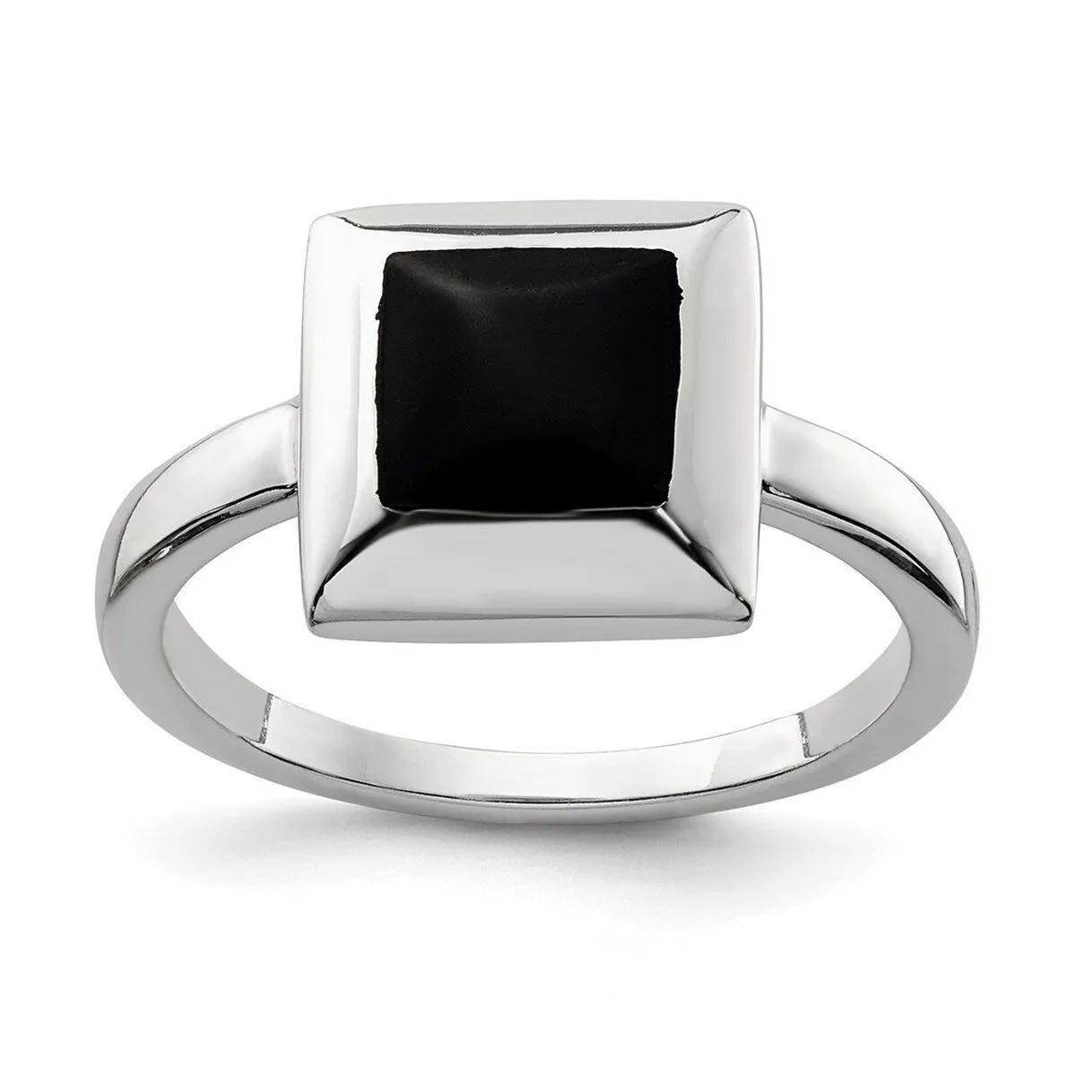 Curata 925 Sterling Silver Polished Simulated Onyx Ring sold by Zulily