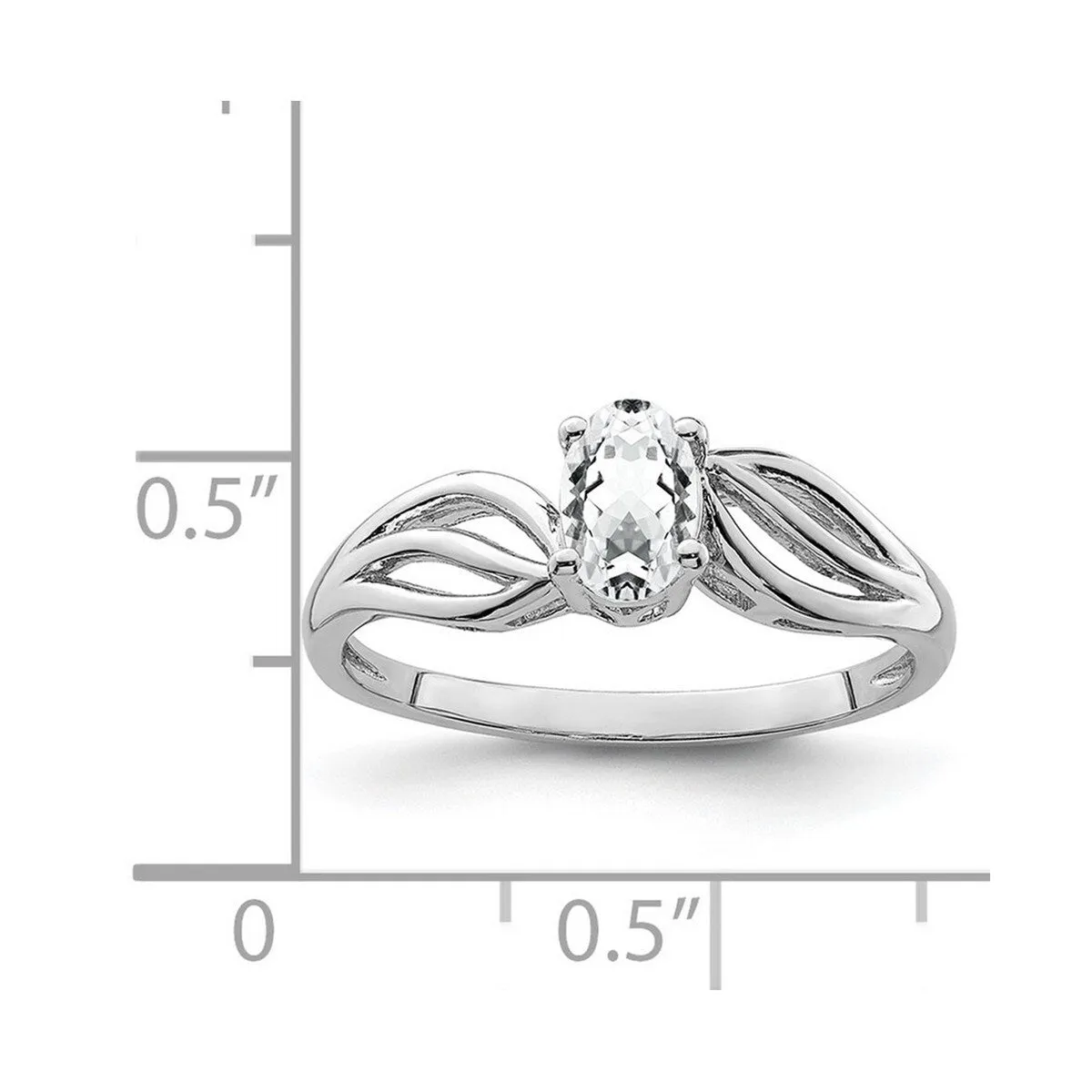 Curata 925 Sterling Silver Dainty White Topaz Leaf Ring sold by Zulily product image thumbnail 4