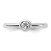 Curata 925 Sterling Silver Bezel 4mm White Topaz Ring sold by Zulily