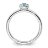 Curata 925 Sterling Silver Bezel Polished Stackable Oval Blue Topaz Ring sold by Zulily