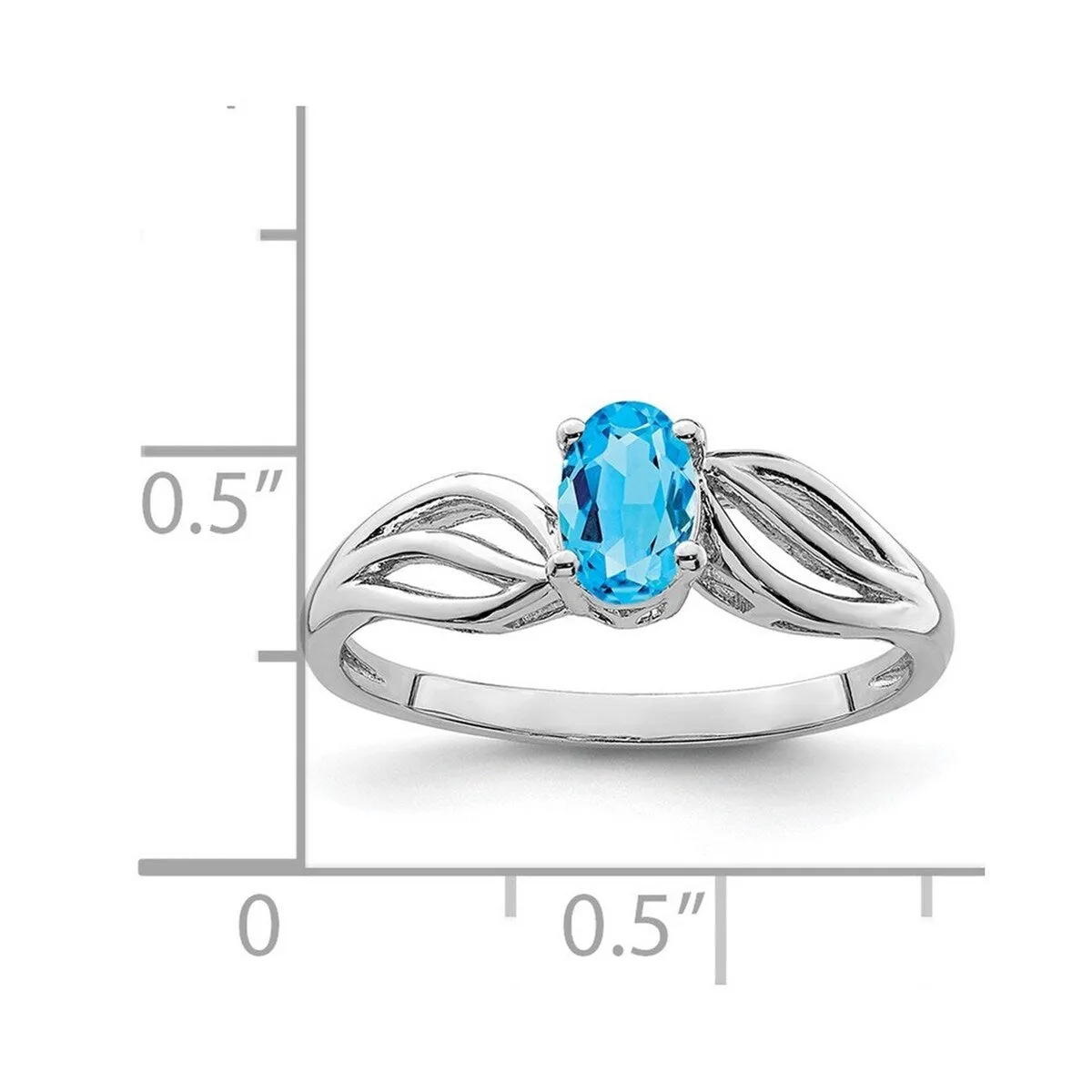 Curata 925 Sterling Silver Dainty Swiss Blue Topaz Leaf Ring sold by Zulily