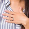 Curata 925 Sterling Silver Dainty Swiss Blue Topaz Leaf Ring sold by Zulily