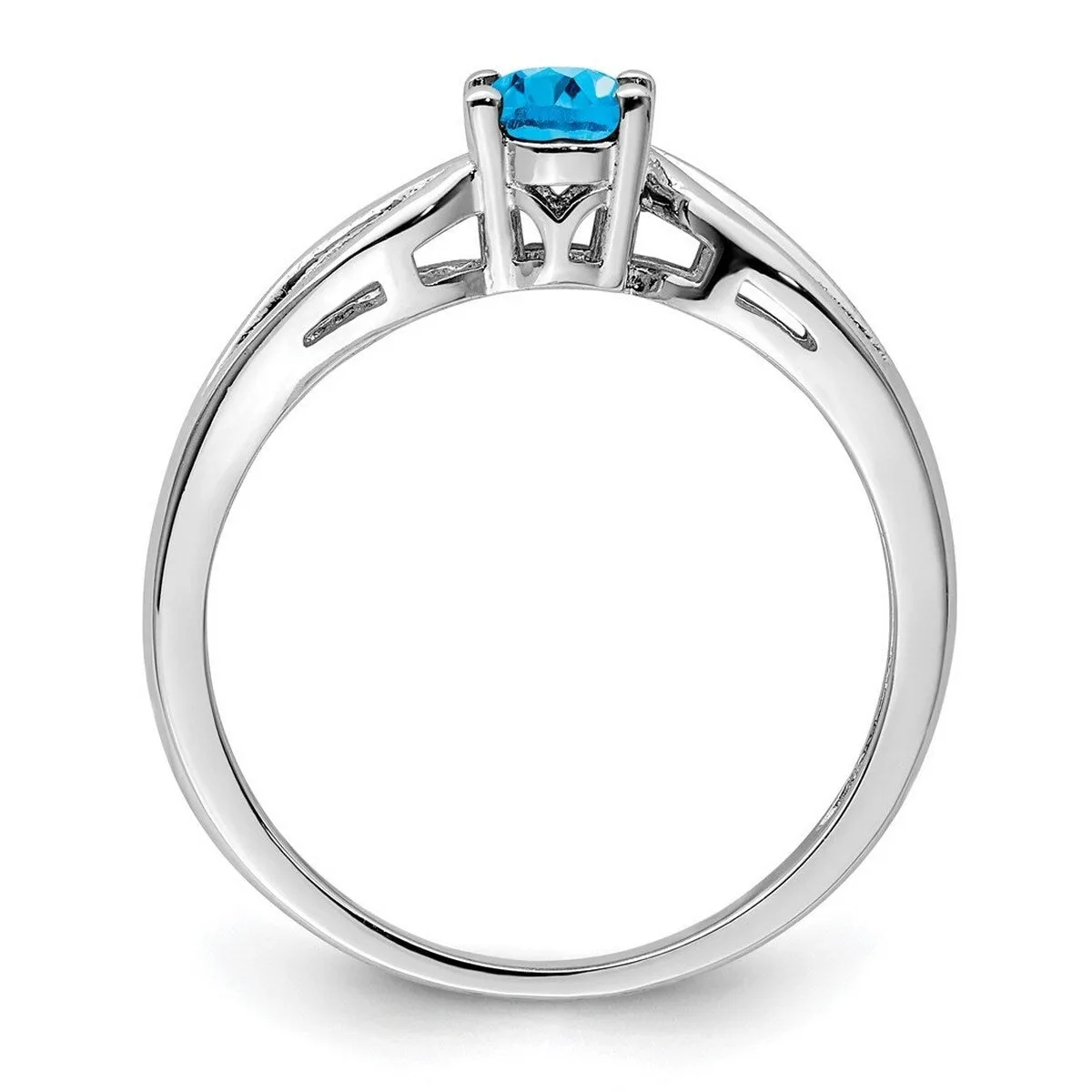 Curata 925 Sterling Silver Dainty Swiss Blue Topaz Leaf Ring sold by Zulily product image thumbnail 5