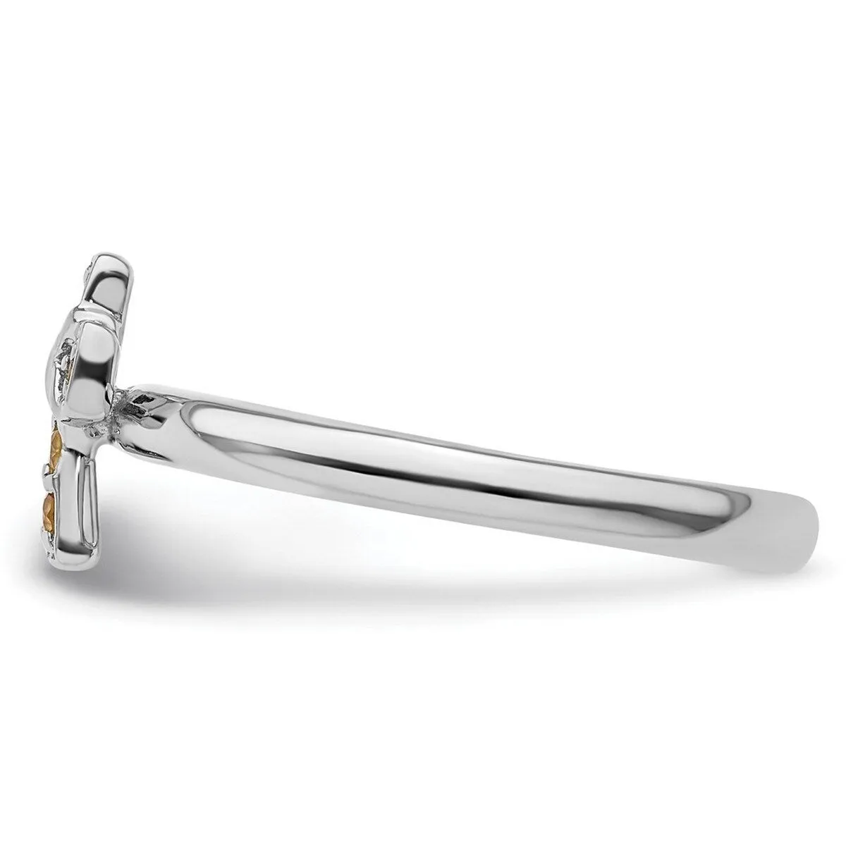 Curata 925 Sterling Silver Stackable Rhodium Citrine Cross Ring sold by Zulily product image thumbnail 5