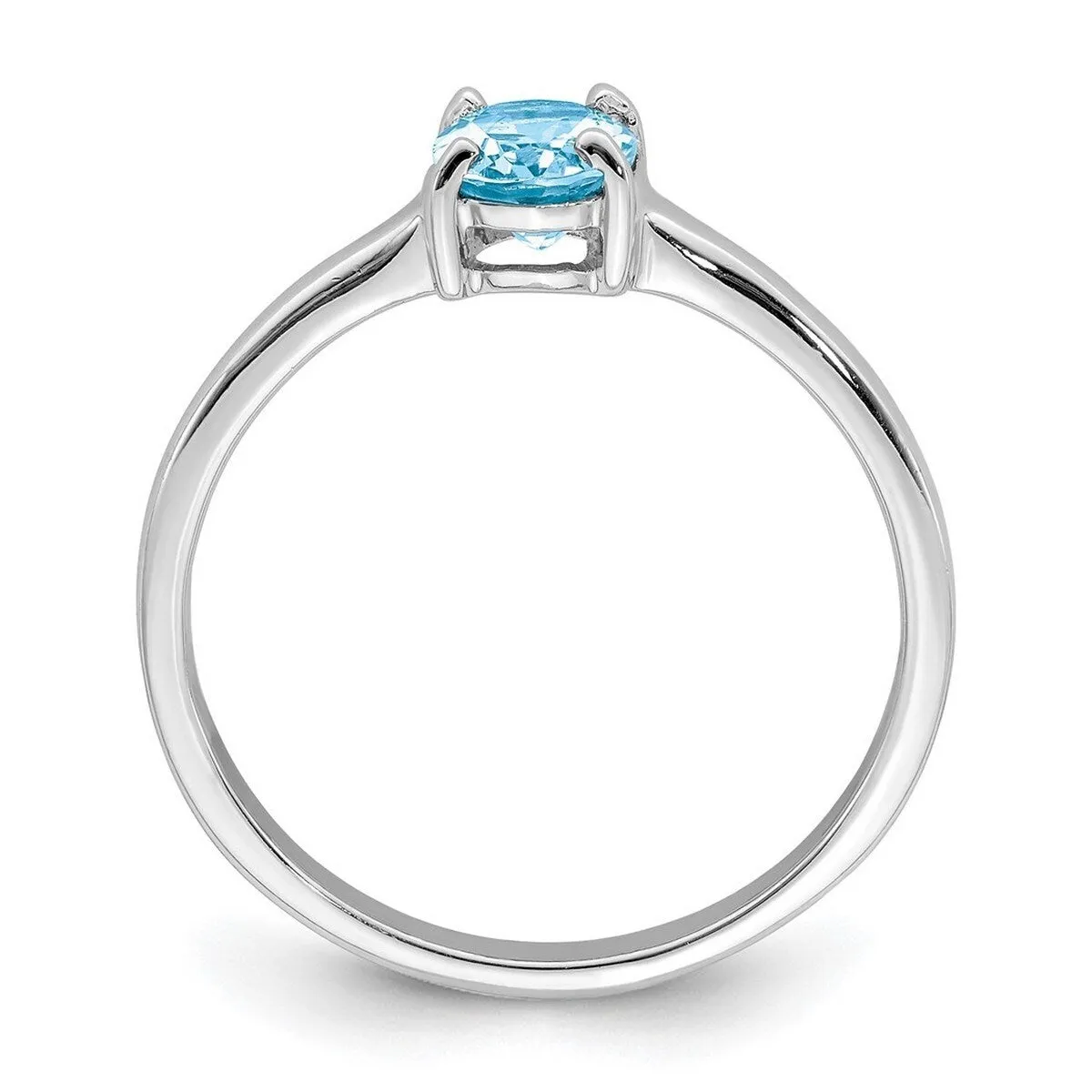 Curata 925 Sterling Silver Rhodium Oval Light Swiss Blue Topaz Solitaire Ring sold by Zulily product image thumbnail 3